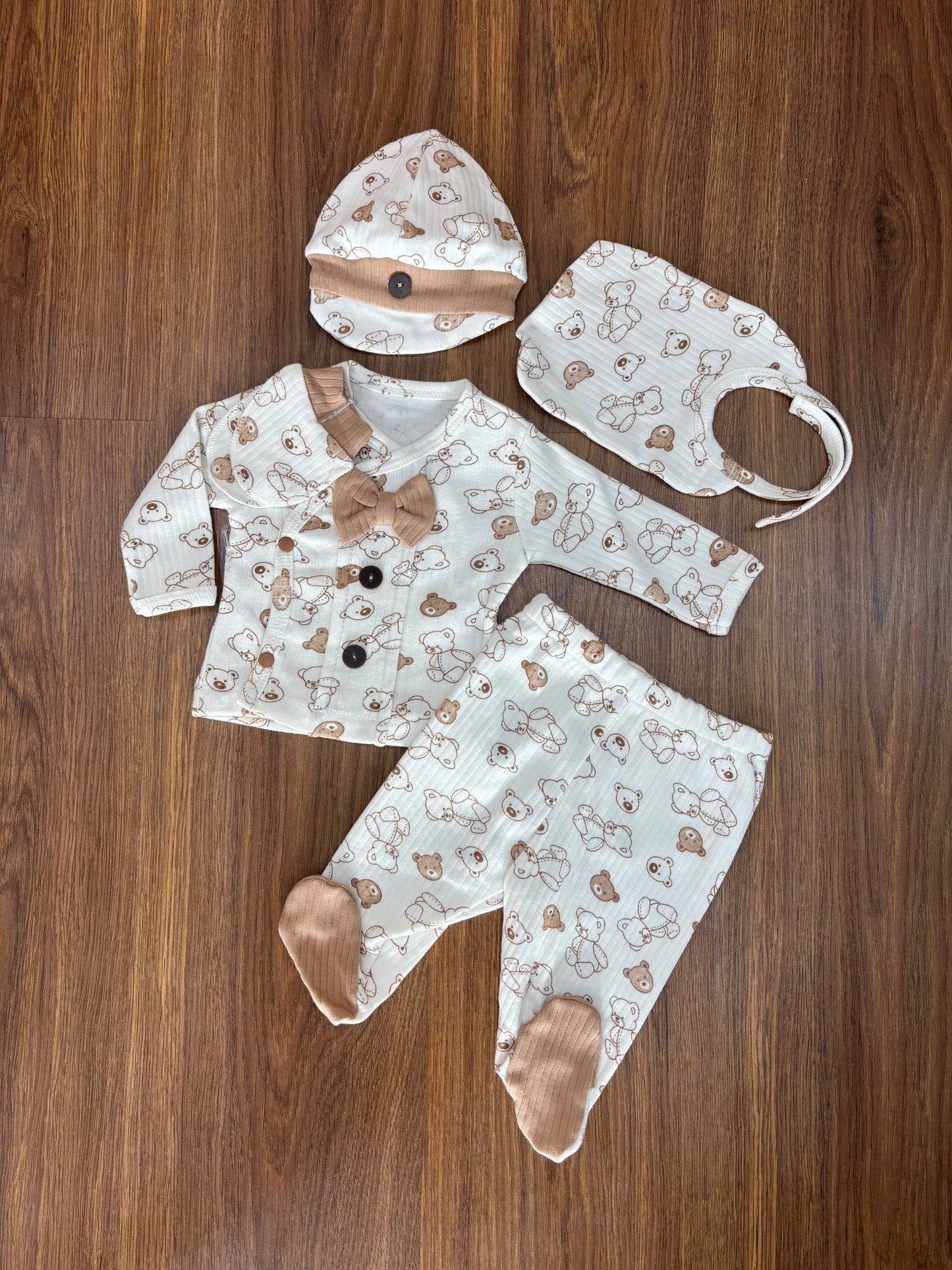 Ensemble naissance bébé 0–3 mois – 100% coton