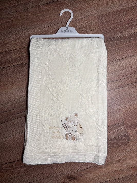 Couverture bébé en tricot – Douceur & Confort 🤍🧸