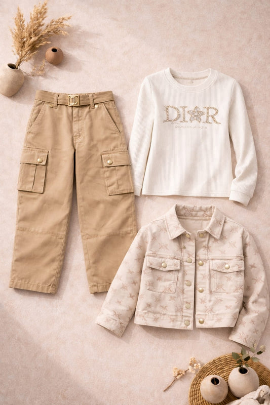 Ensemble 3 pièces raffiné et tendance pour fille