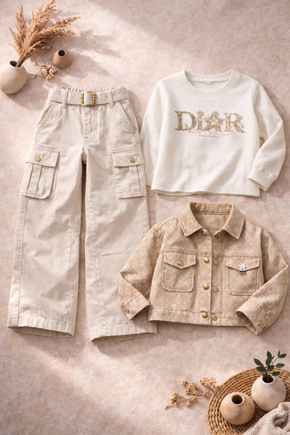 Ensemble 3 pièces chic et intemporel pour fille