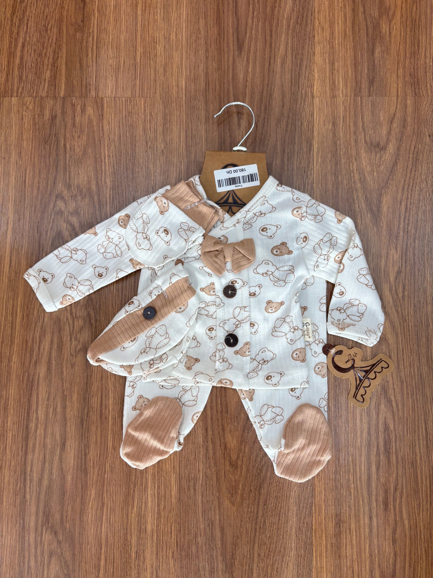 Ensemble naissance bébé 0–3 mois – 100% coton