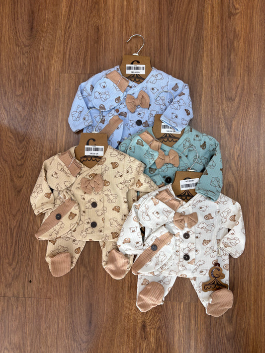 Ensemble naissance bébé 0–3 mois – 100% coton