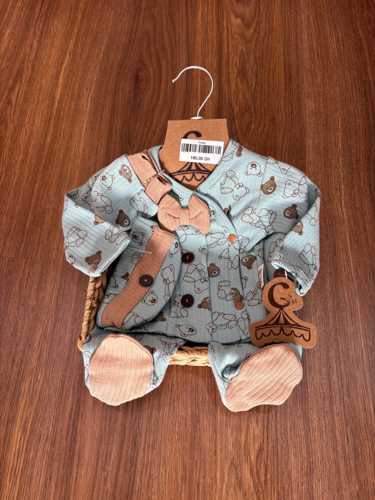 Ensemble naissance bébé 0–3 mois – 100% coton