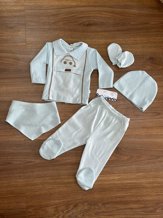 Ensemble Bébé 100% Coton – Vert Menthe Pastel