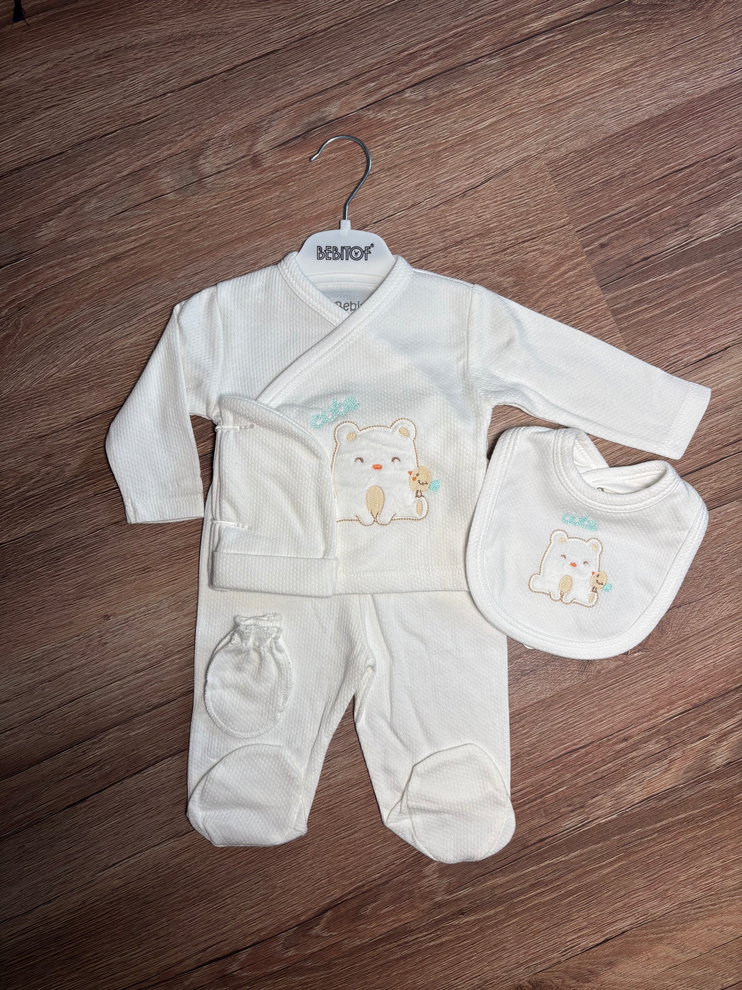 Ensemble naissance blanc – Douceur bébé 🤍