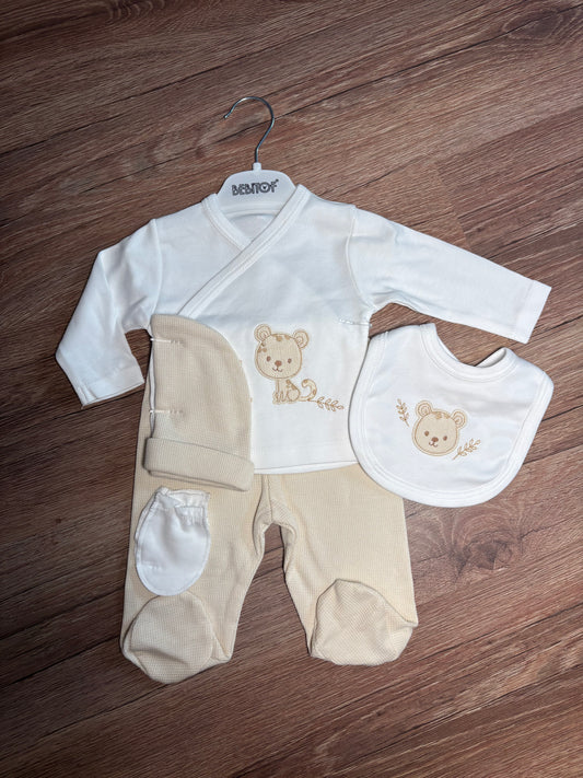 Ensemble naissance blanc – Petit ourson 🧸