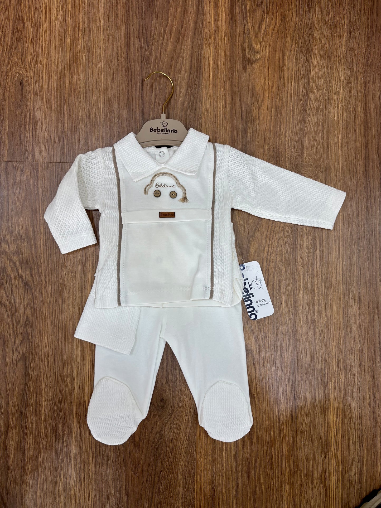 Ensemble Bébé Bebelinna 5 Pièces 100% Coton – Blanc Cassé