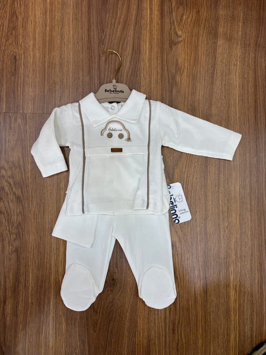 Ensemble Bébé Bebelinna 5 Pièces 100% Coton – Blanc Cassé