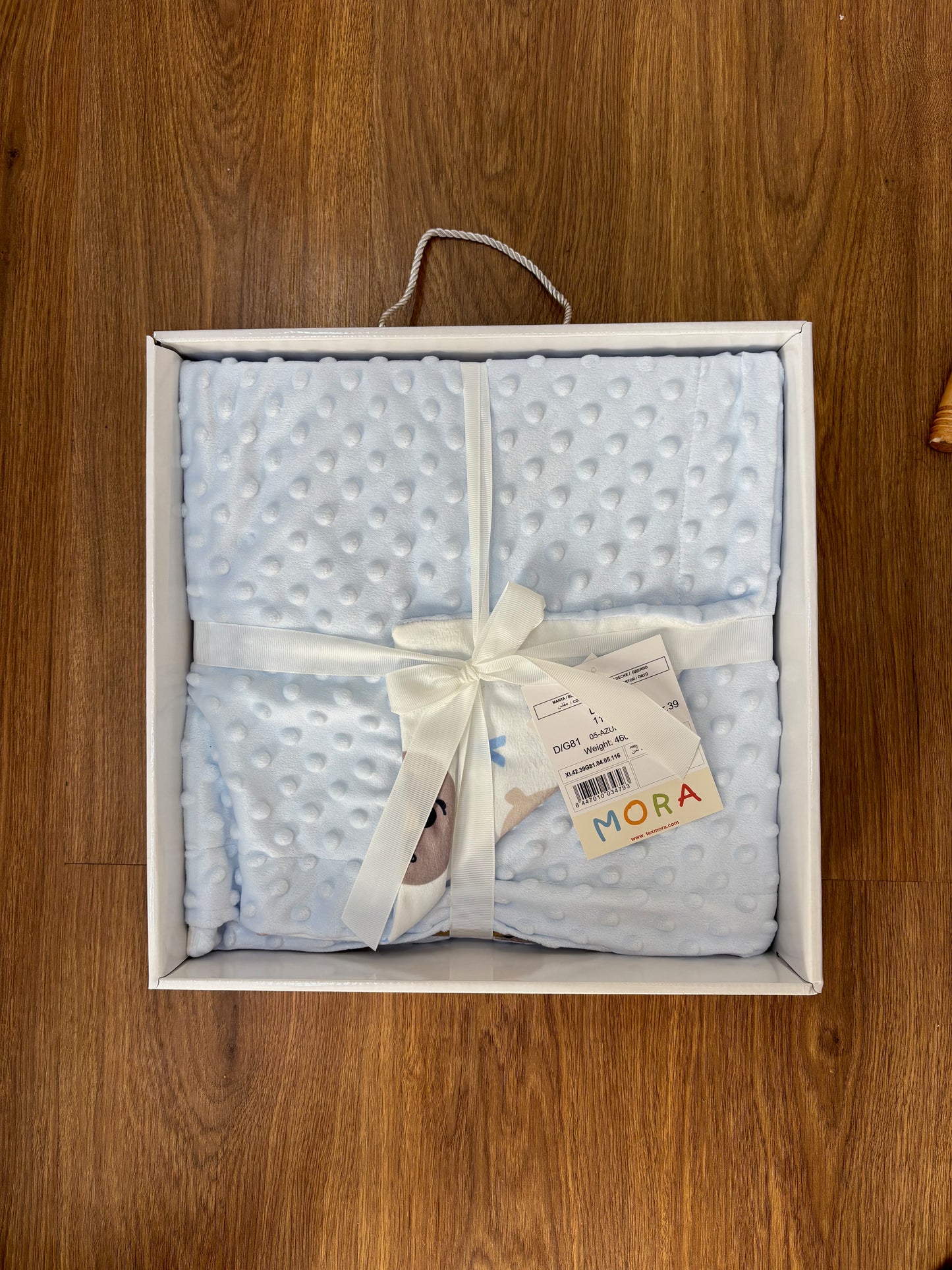 🛏️ Couverture bébé Bleu Ciel à Motifs Bulles – MORA 110×140 cm